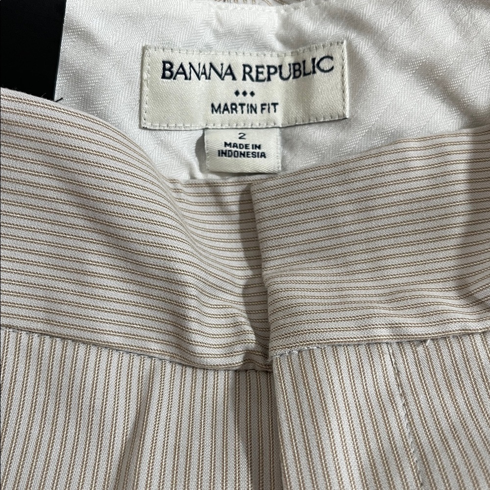 BANANA REPUBLIC Martin Fit With Stripes Trousers Front Pockets Size 2 NEW - Picture 7 of 10